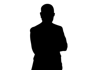 腕組みする男性のシルエット13