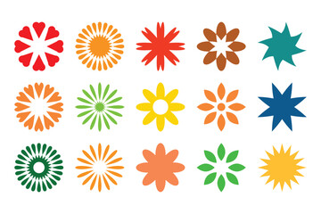 Colorful geometric floral patterns decorative designs abstract art elements