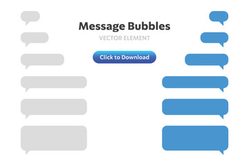 Modern message bubbles and chat interface elements for digital communication