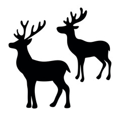 Two majestic deer silhouettes standing proudly against a white background