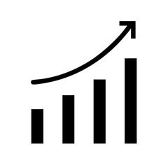 Growth Chart Icon Vector for Analytics and Presentations