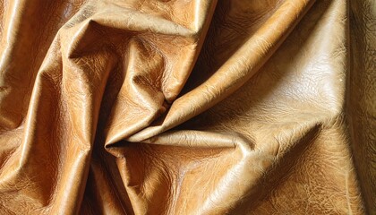 Soft, tan leather draped in folds