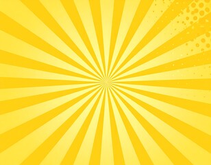 A vibrant yellow sunburst pattern, radiating outwards from a central point, with a subtle gradient and textured speckles at the edges