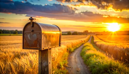 A weathered mailbox on the side of a rural road