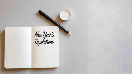 New Year's Resolutions: A notebook labeled "New Year's Resolutions" for goal planning.