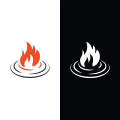 Flame Gas Fire Icon Stock Vector.