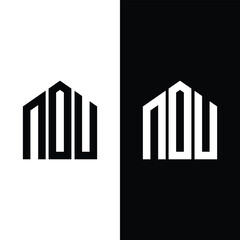 Creative letter NOU Logo Vector Icon Stock Vector.