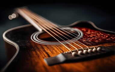 Fototapeta premium Classic Acoustic Guitar Body Close-up