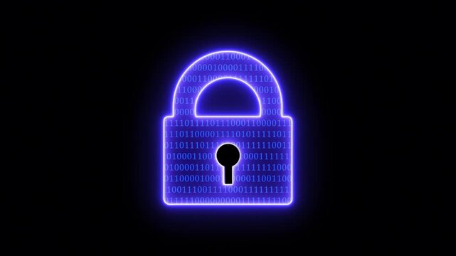 Lock Icon cyber security concept, cybersecurity, secure access to user's personal information for lock and security system. Future technology digital data network connection background.