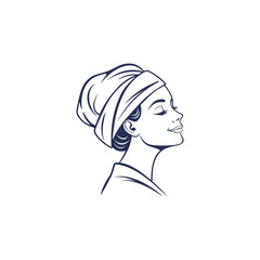 Spa logo simple Woman face logo icon vector Woman face logo