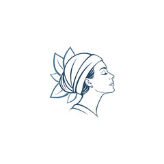 Spa logo simple Woman face logo icon vector Woman face logo