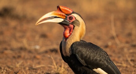 Close-up of a colorful hornbill