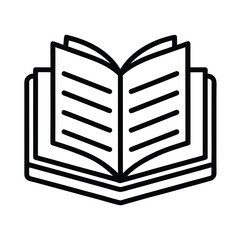 Open book icon with lines representing text