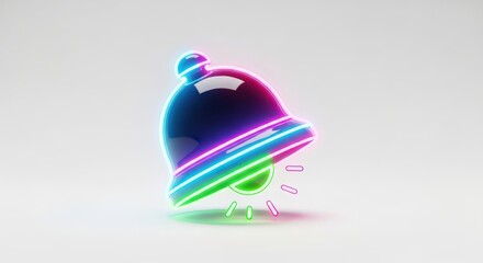 Neon bell rendering illustration captivating attention to detail and vibrant color palette