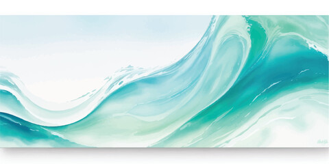 Abstract Seascape with Tranquil Blue Tones and Serene Beach Landscape Design