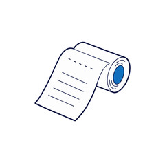 white receipt roll with printed lines angled on 