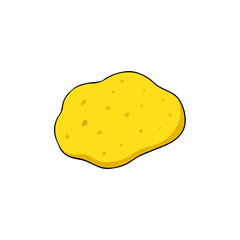 yellow sponge with porous texture flat against w