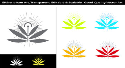 Nature Health Icon Vector with Color Variations | Editable EPS AI Wellness Eco Symbol Design