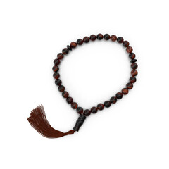Islamic Prayer Beads With Tassel Brown, isolated on transparent background, PNG