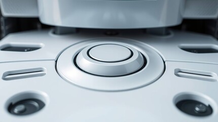 White Tech Button Closeup.