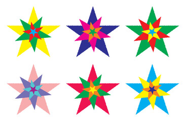 Stars shape design set vector