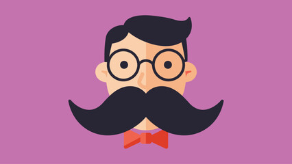 Flat vector male symbol with mustache, bold minimal awareness style, International Men’s Day.