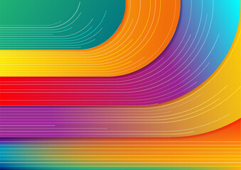 Concept multicolored minimal geometric background with abstract colorful lines and stripes. Vector template design