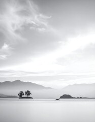 Serene Lakeside Landscape.