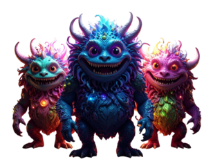 Surreal Fantasy Smiling Monsters