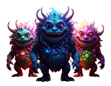 Surreal Fantasy Smiling Monsters