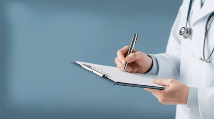 医師がカルテに記入する医療イメージ。Generative AI