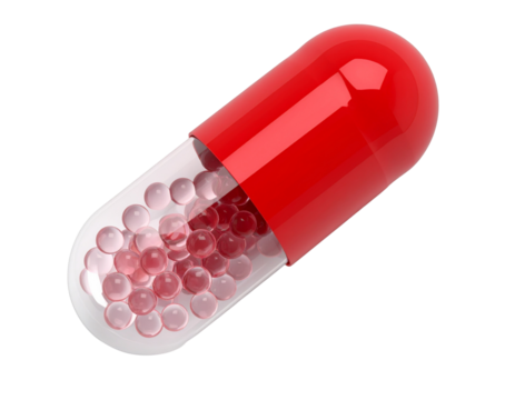 Minimalist Red Dopamine Capsule Illustration