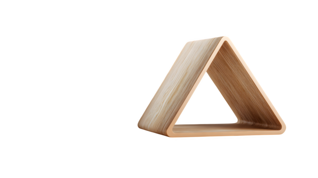 Minimalist triangular shelf (3d rendered), isolated on transparent background