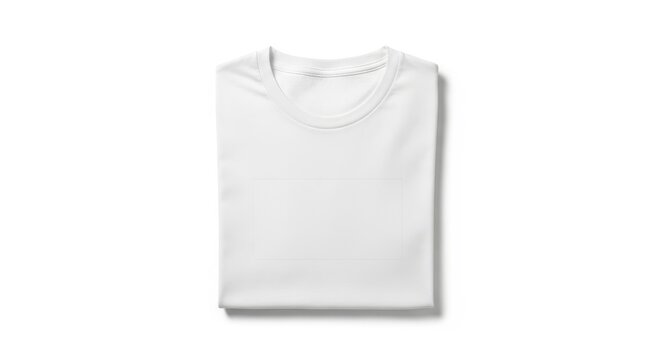A white shirt is folded in half