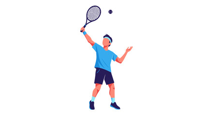 Dynamic Illustration of a Tennis Player Serving, Ideal for Sports-Themed Graphics, Health and Fitness Content, and Athletic Skill Visualizations.