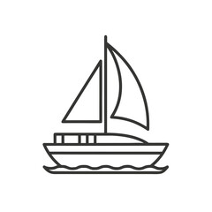 sailing ship on white background