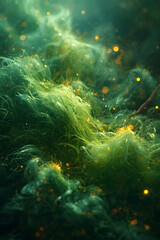 Fototapeta premium Abstract Lines and Green Color Background
