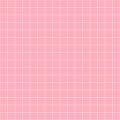 Pink grid pattern background. Soft pastel grid design. Pink grid seamless pattern. Seamless patterns with checkered squares.