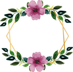 frame of pink flowers