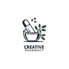creative medicine pharmacy logo design vector 