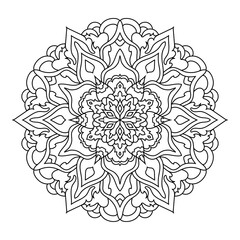 Intricate Floral Mandala Design for Coloring and Creative Projects