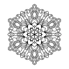 Intricate Floral Mandala Design for Coloring and Creative Projects