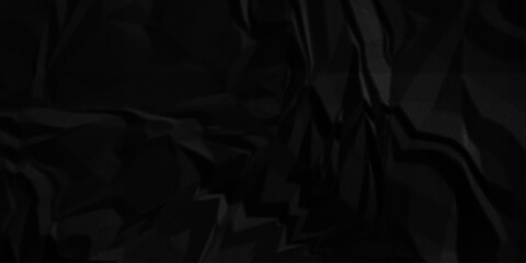 Black paper wrinkled texture for background space. Rough black paper. Paper texture, recycled creased paper background.	