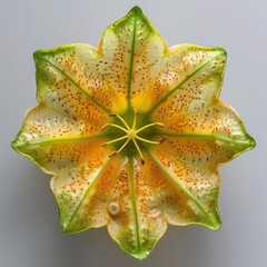 Close up view of a tiger lily flower showing its petals stamens and speckled pattern on a white background
