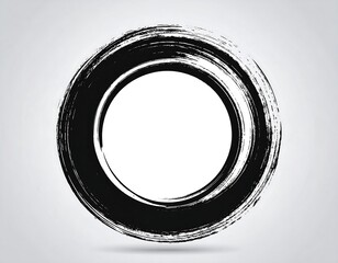 Abstract black circle brush stroke