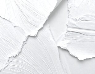 Abstract textured white paper with torn edges
