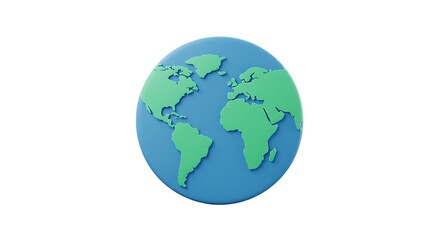 Naklejka premium Stylized world globe icon on white background for conceptual design
