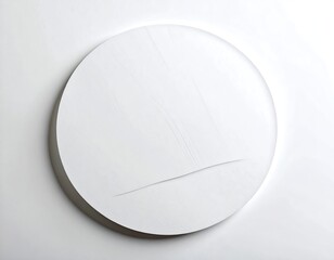A large, round, white disc with light, diagonal brushstrokes