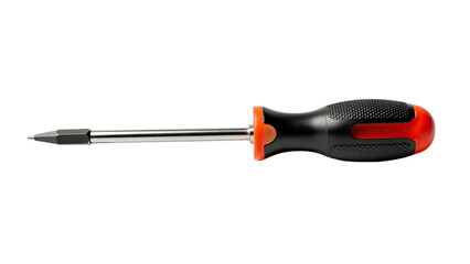 Screwdriver with ergonomic handle and precision tip for various fastening tasks on an isolated background 