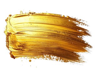 Gold paint stroke on white background (1)